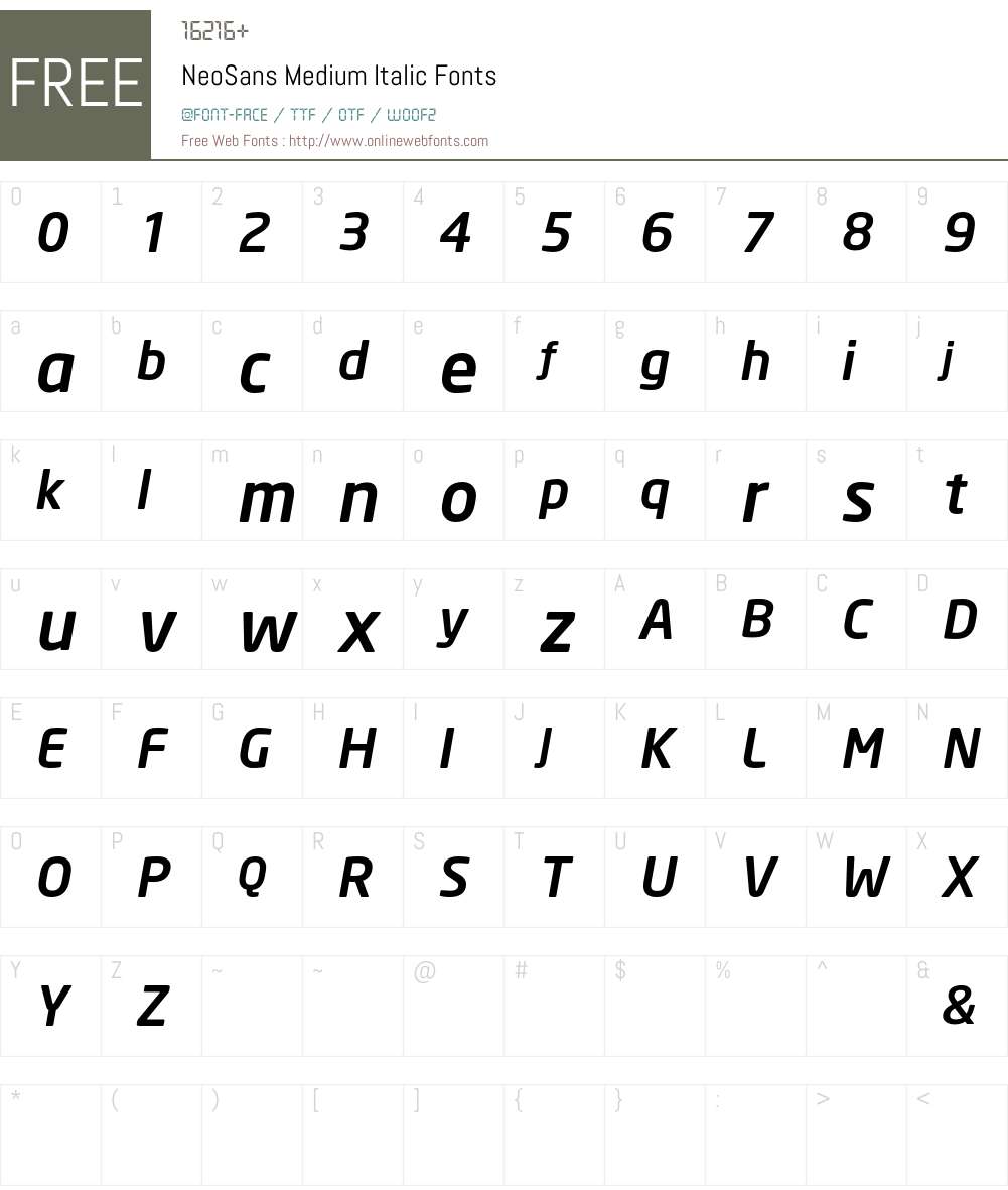 NeoSans Font Screenshots