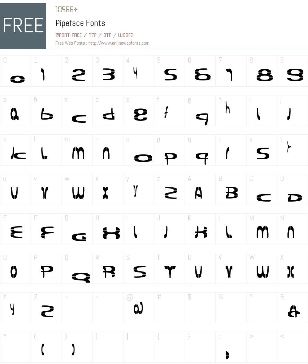 Pipeface Font Screenshots