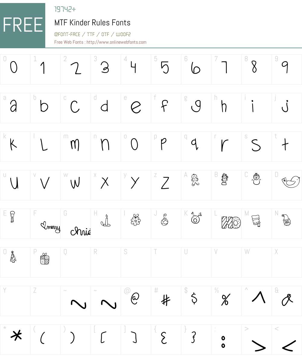 MTF Kinder Rules Font Screenshots