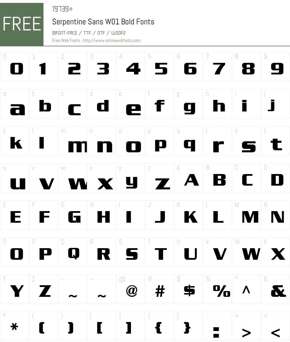 SerpentineSansW01-Bold Font Screenshots