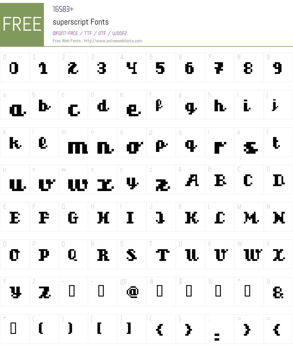 superscript Font Screenshots