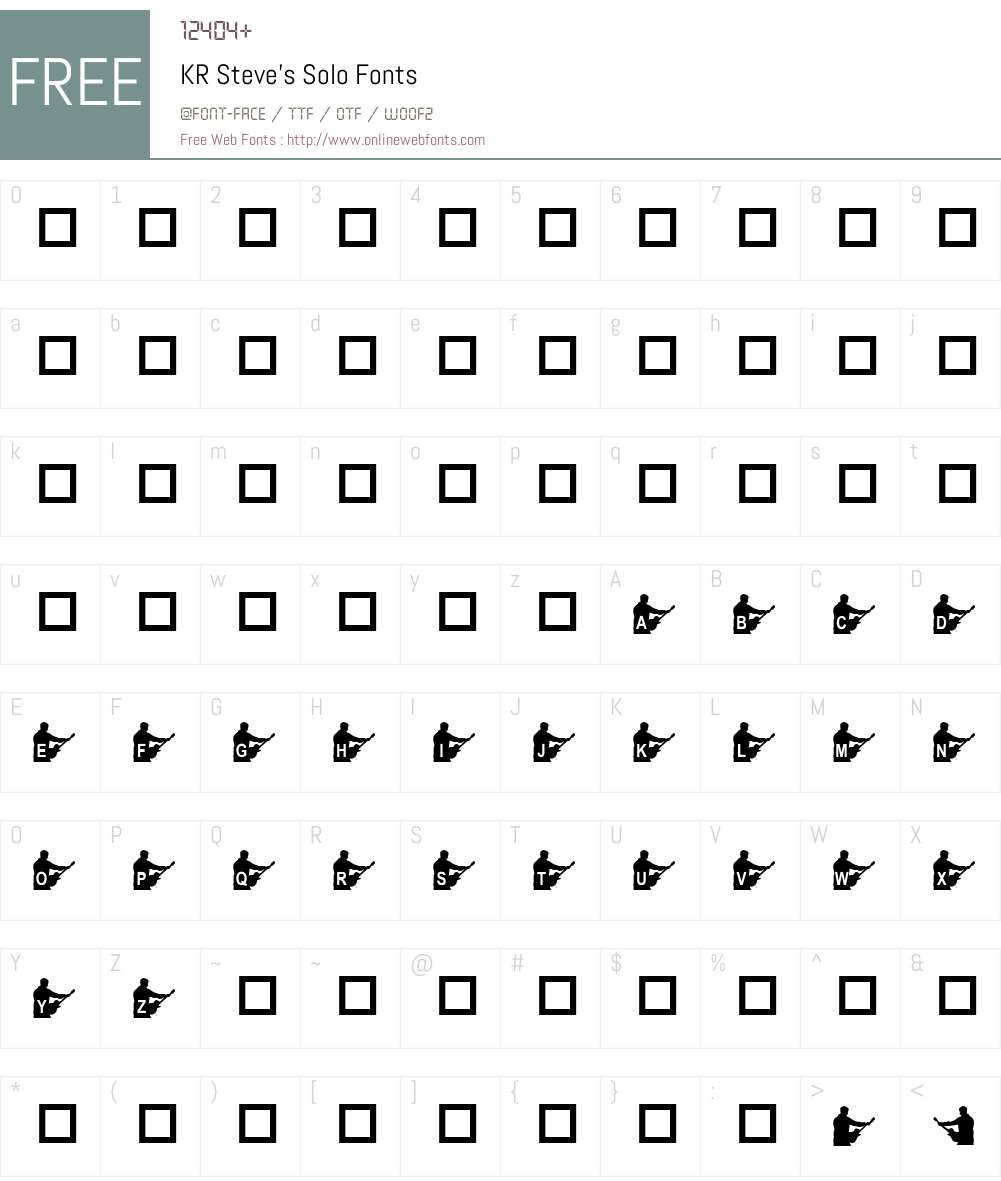 KR Steve's Solo Font Screenshots