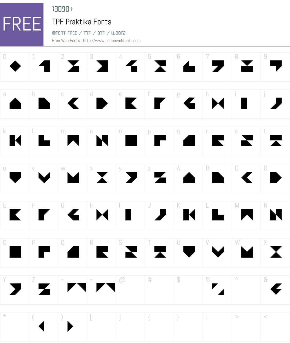 TPF Praktika Font Screenshots