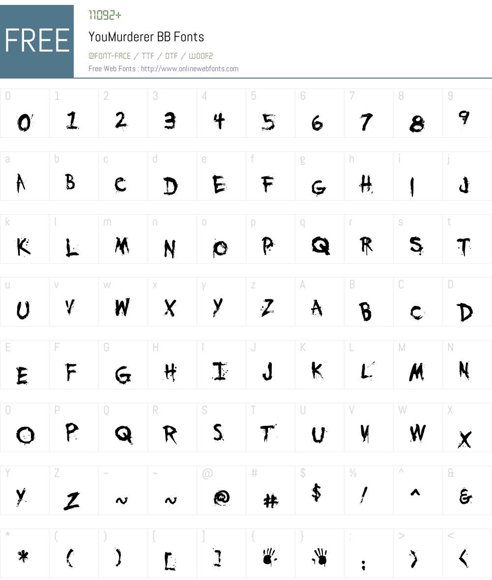 YouMurderer BB Font Screenshots