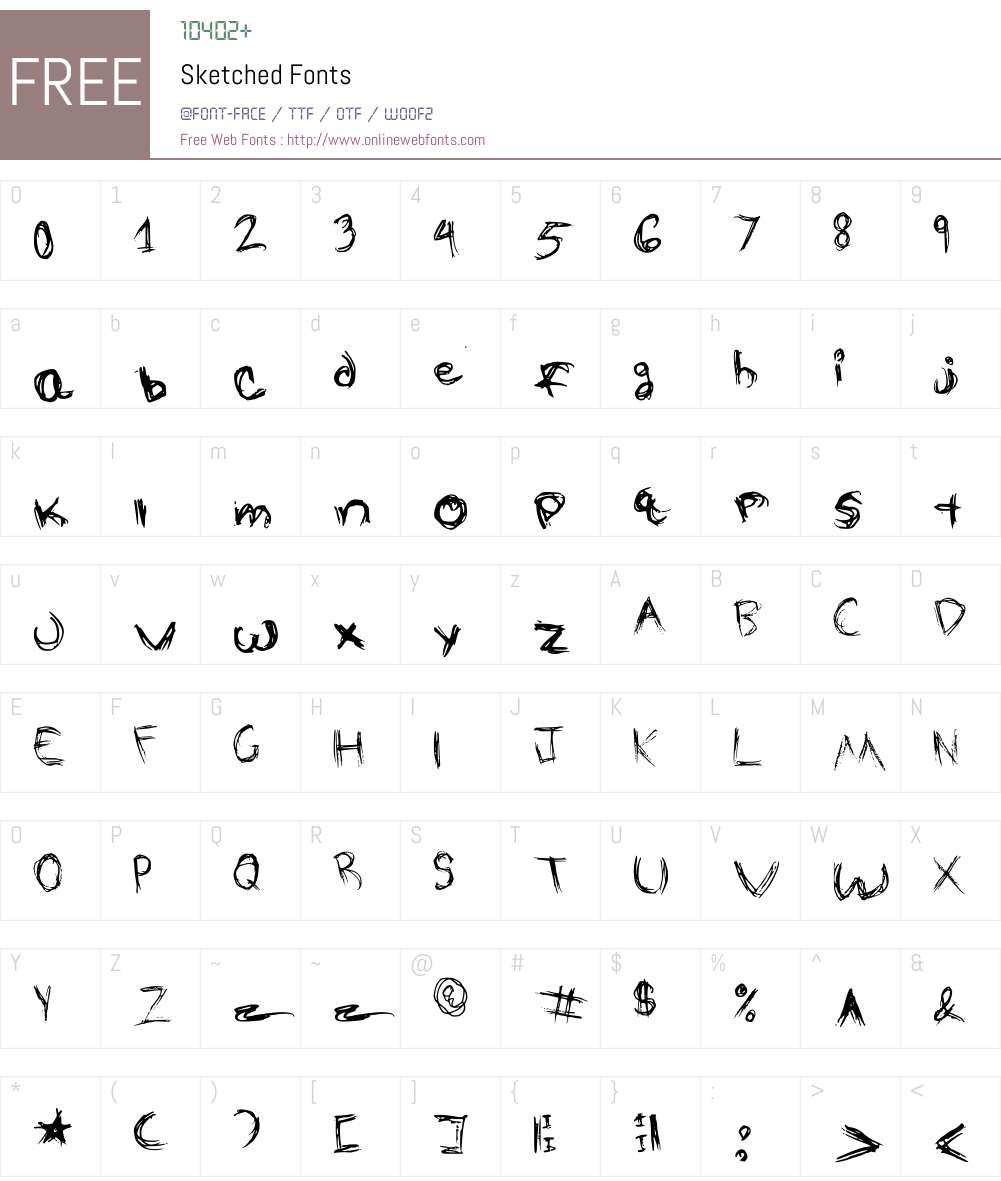 Sketched Font Screenshots