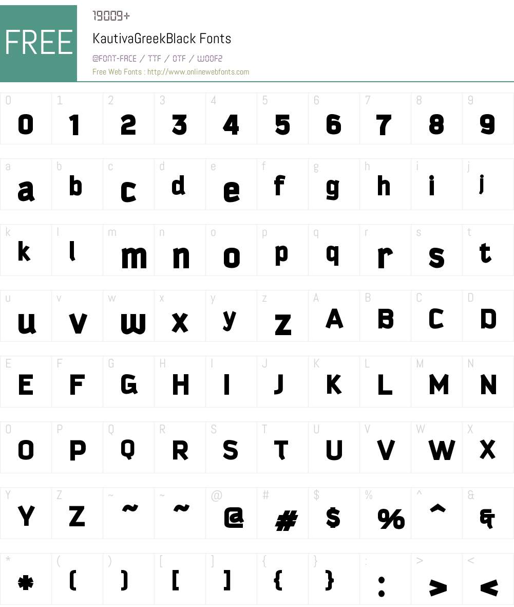 Kautiva Greek Black Font Screenshots