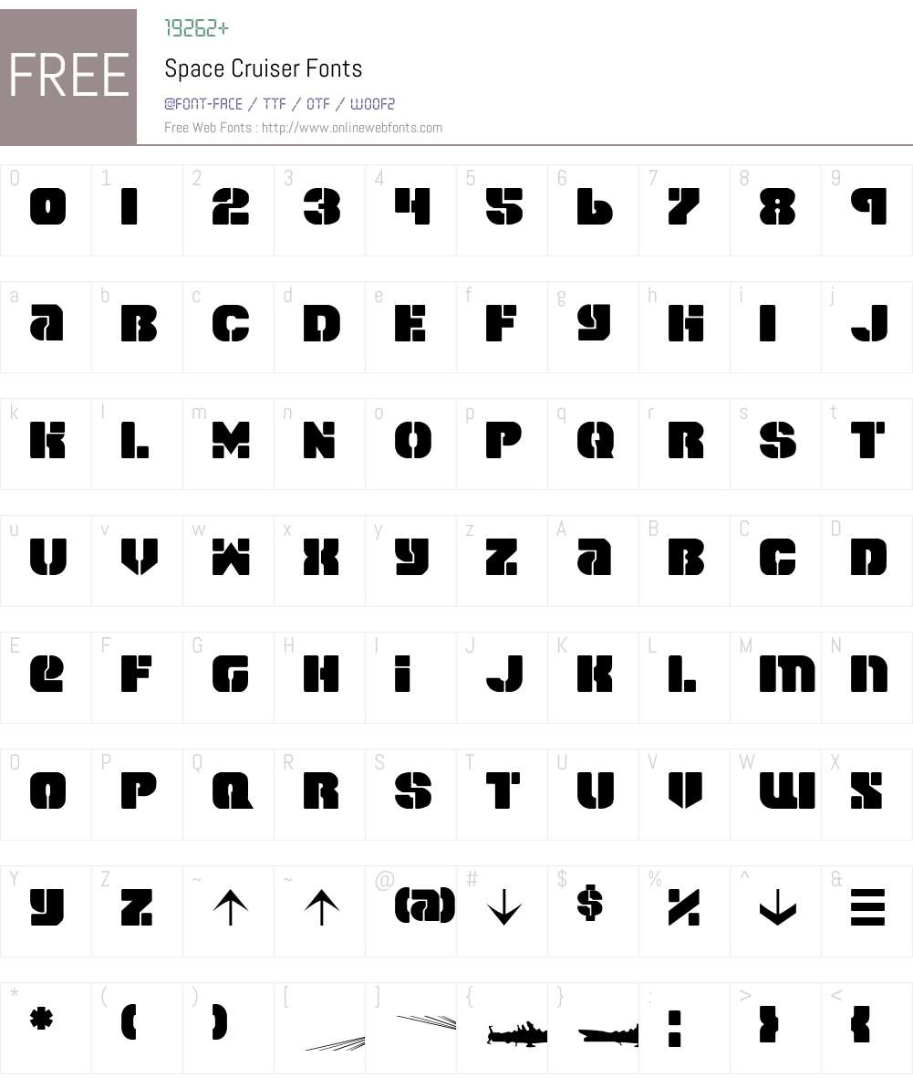 Space Cruiser Font Screenshots