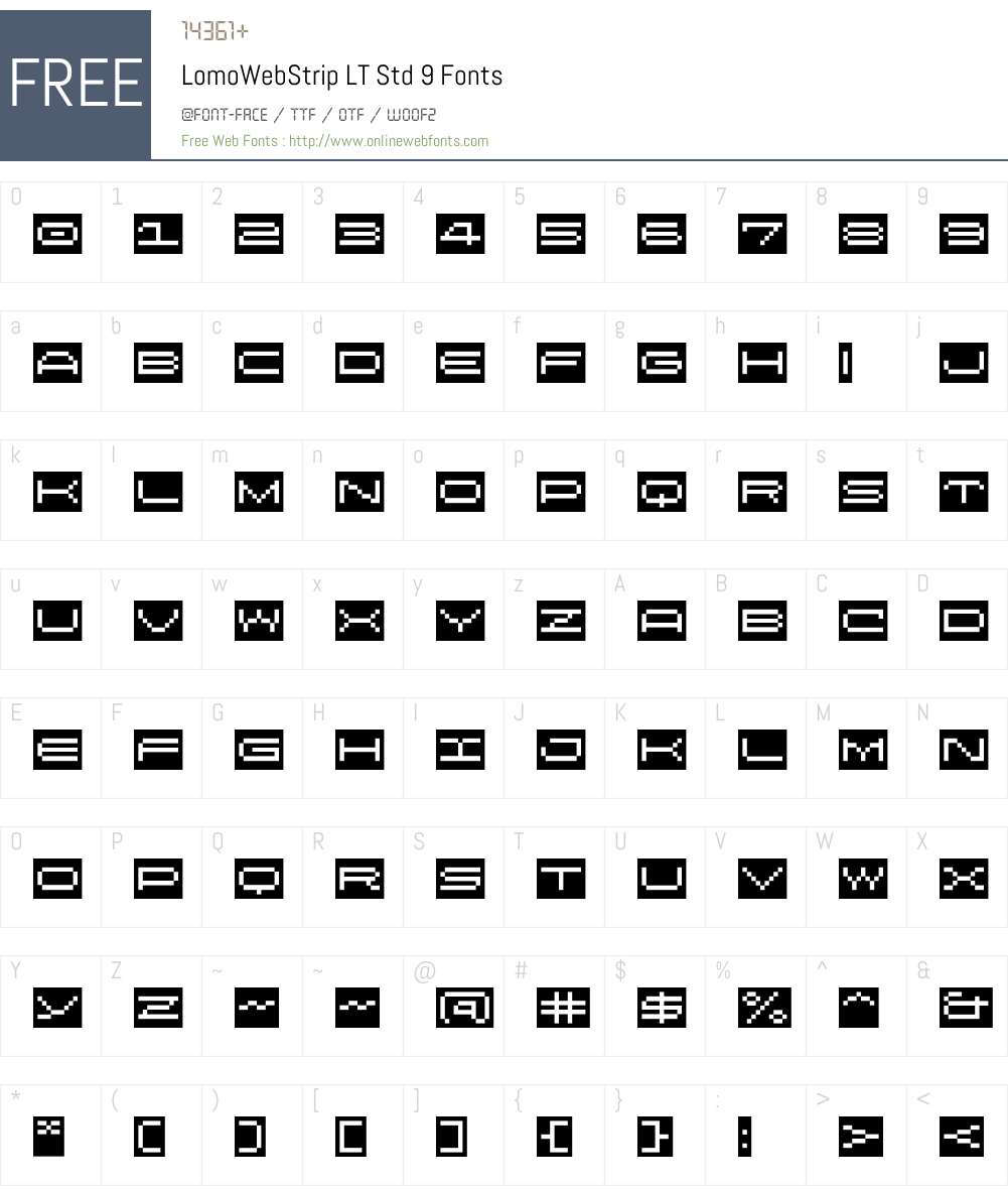 LomoWebStrip LT Std 9 Font Screenshots
