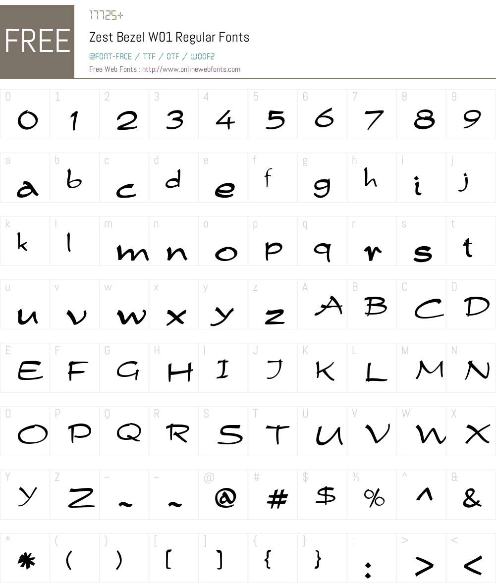 ZestBezelW01-Regular Font Screenshots