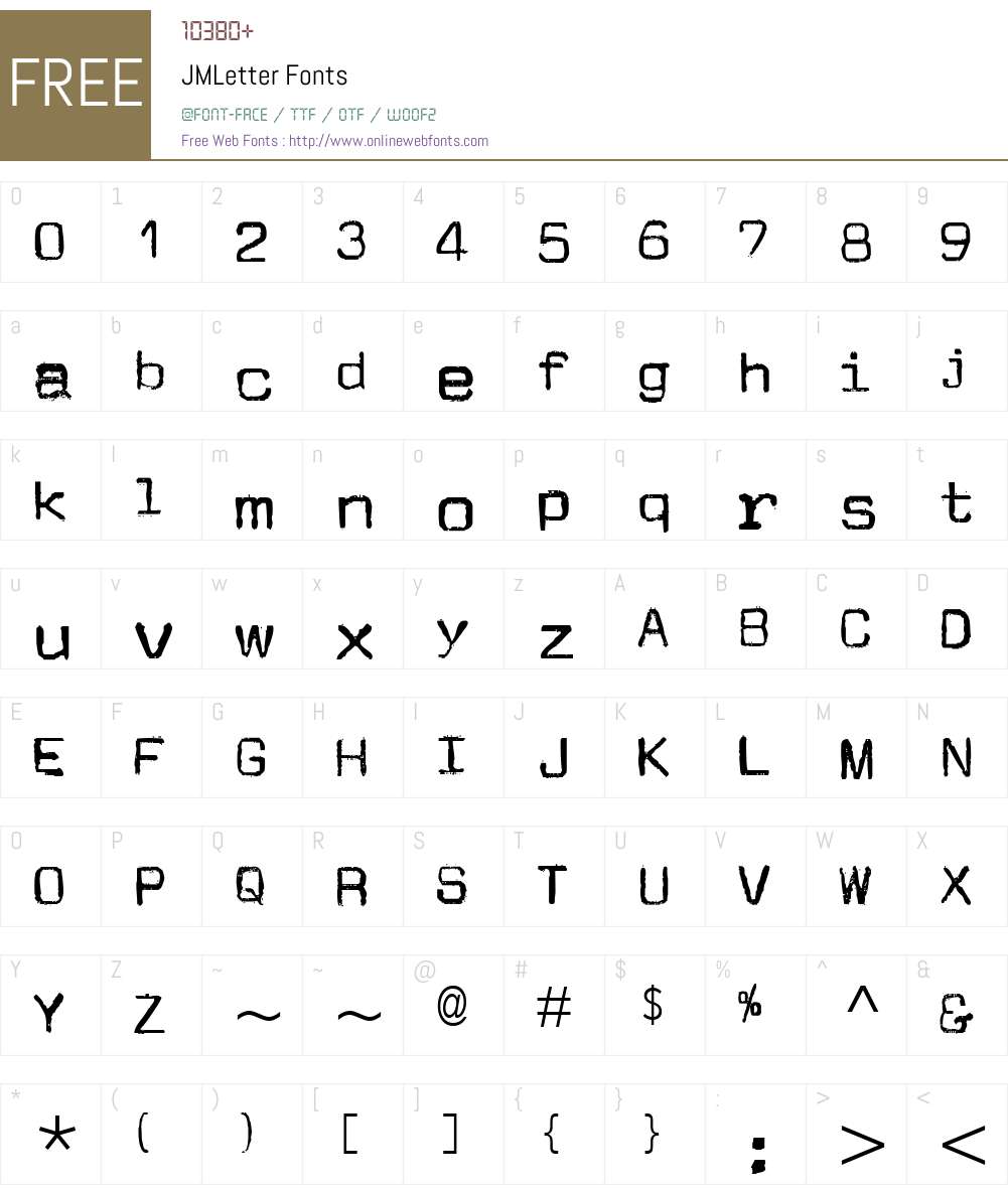 JMLetter Font Screenshots