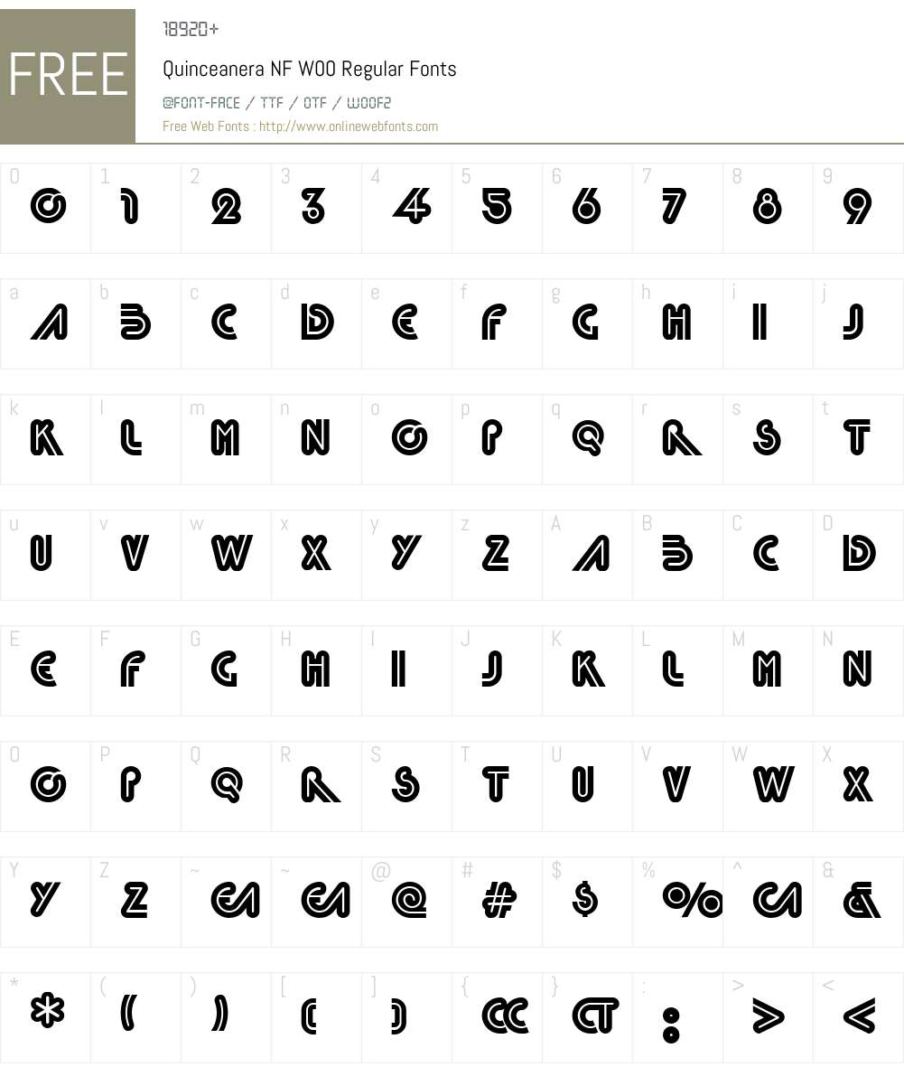 QuinceaneraNFW00-Regular Font Screenshots