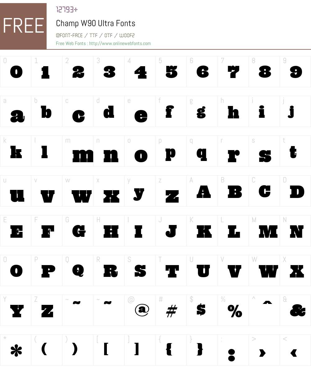 ChampW90-Ultra Font Screenshots