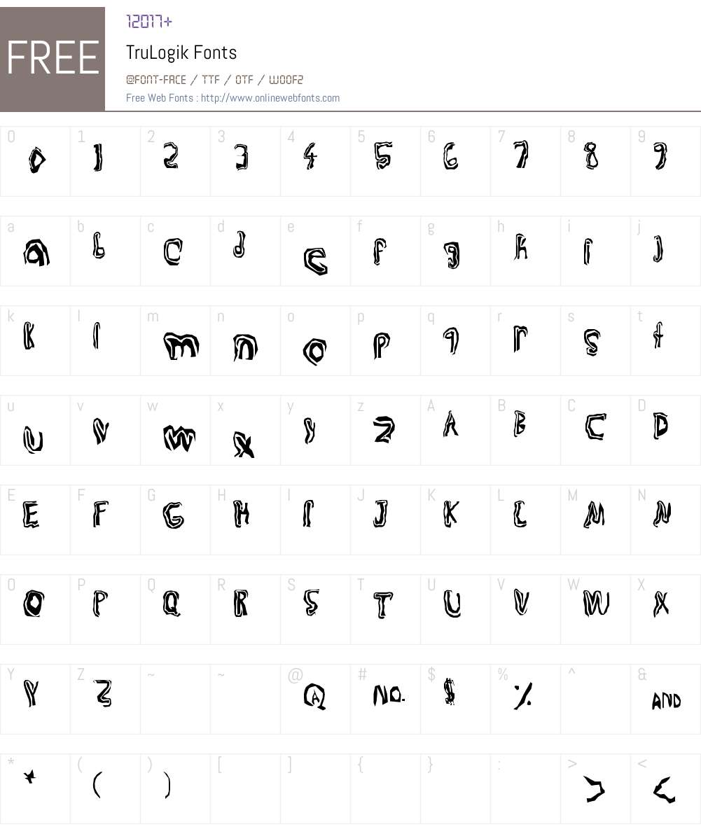 TruLogik Font Screenshots