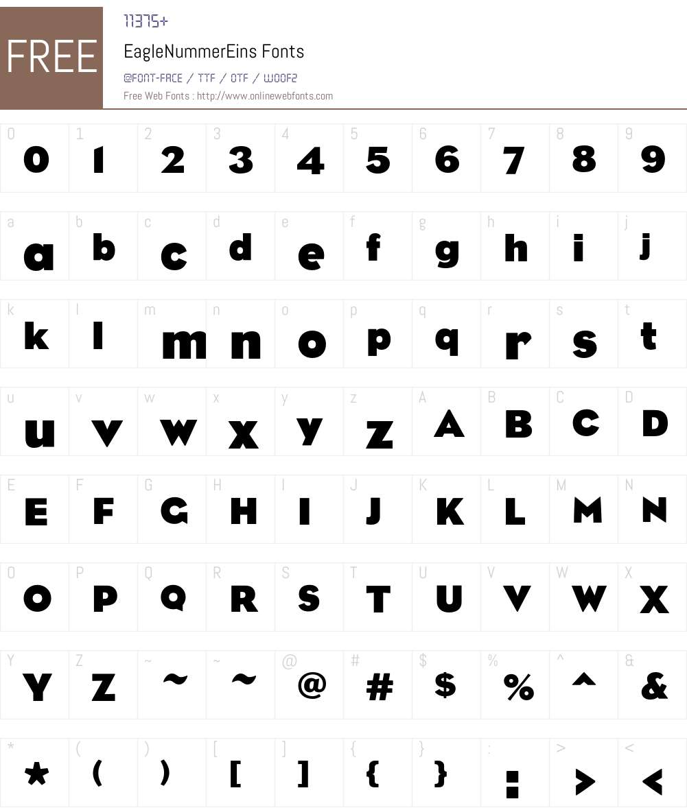 Eagle Font Screenshots