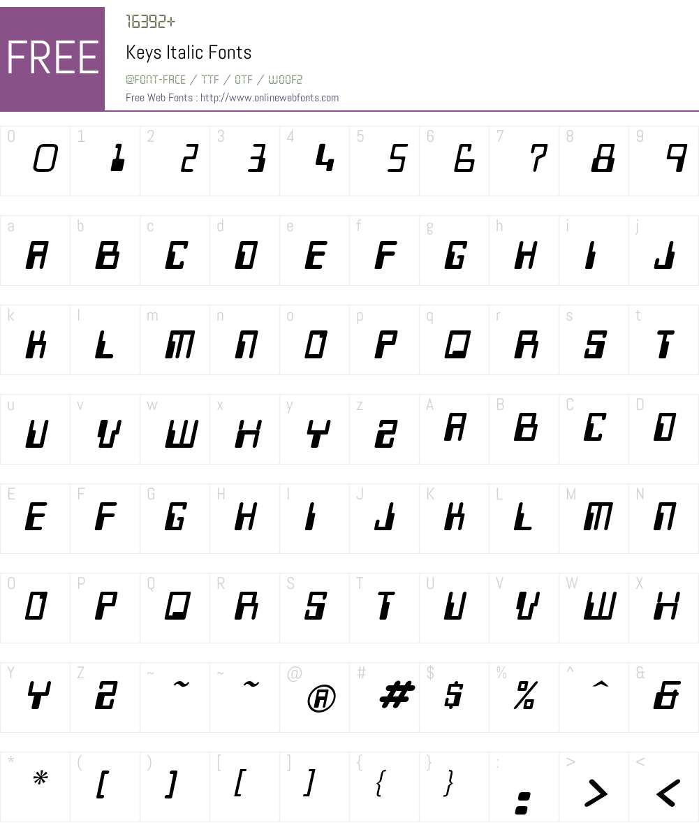 Keys Font Screenshots