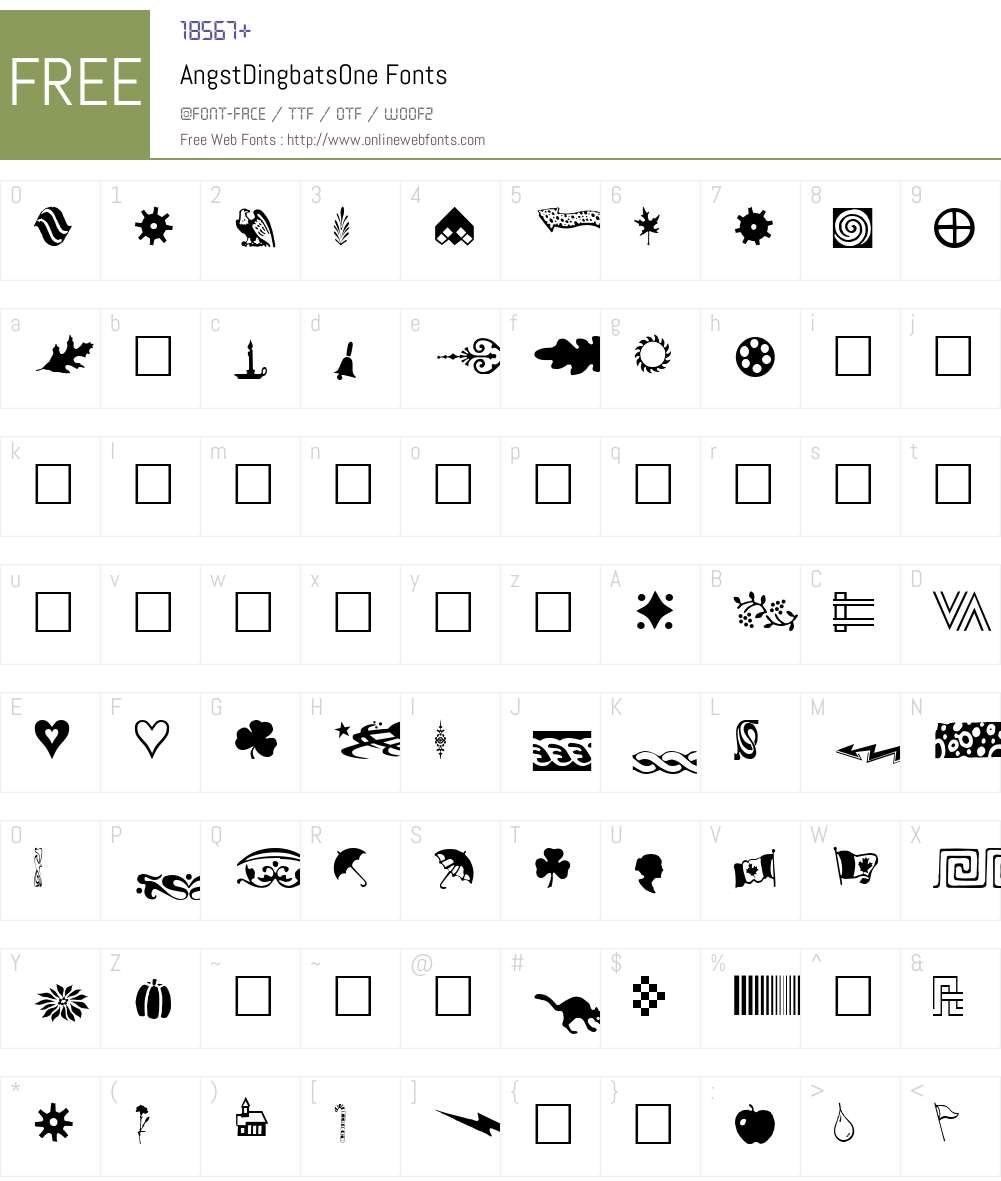 AngstDingbatsOne Font Screenshots