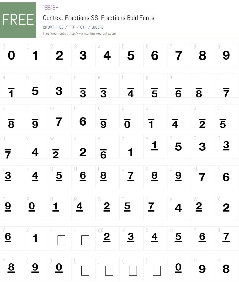 Context Fractions SSi Font Screenshots