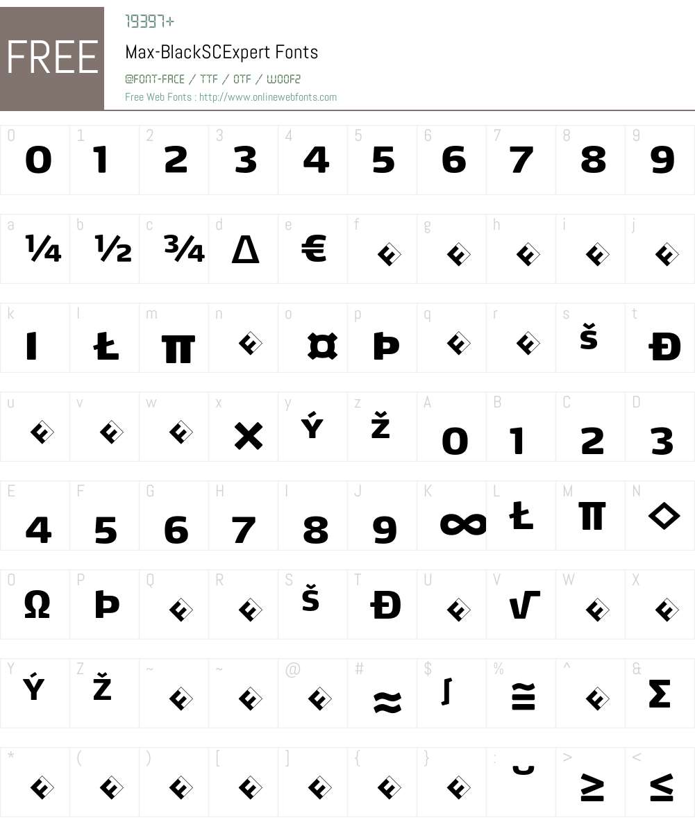 Max-BlackSCExpert Font Screenshots
