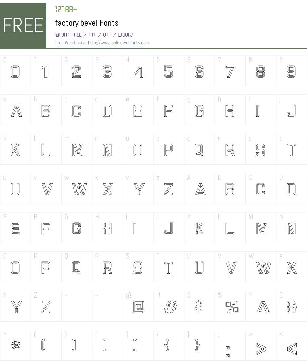 factory bevel 1.000;April 20, 2024;FontCreator 14.0.0.2814 64-bit Fonts ...