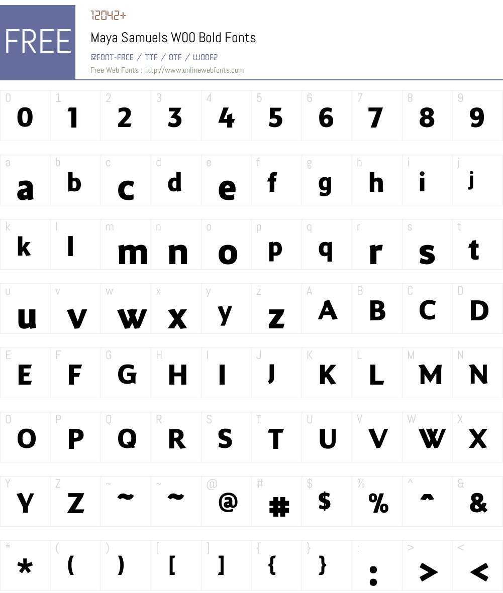 MayaSamuelsW00-Bold Font Screenshots