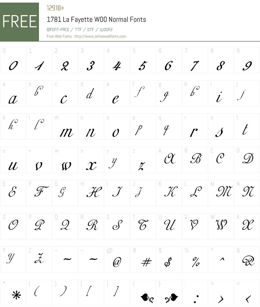 1781LaFayetteW00-Normal Font Screenshots