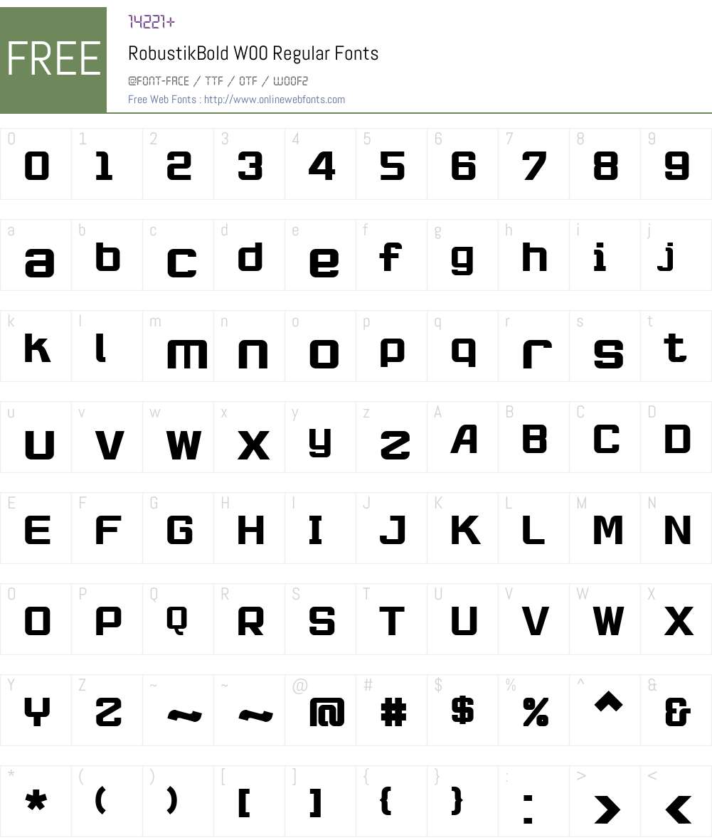 RobustikBold Font Screenshots