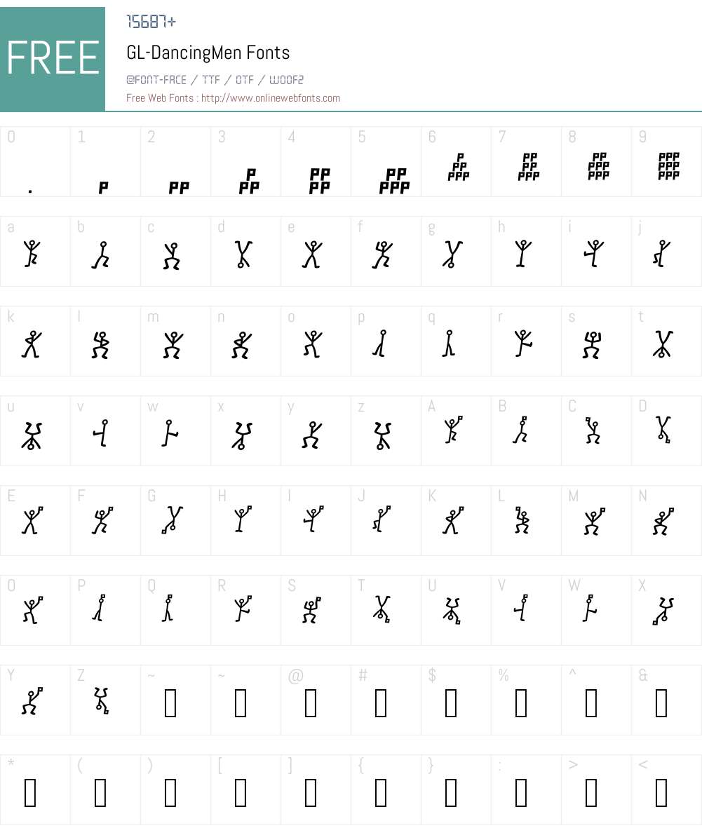 GL-DancingMen Font Screenshots