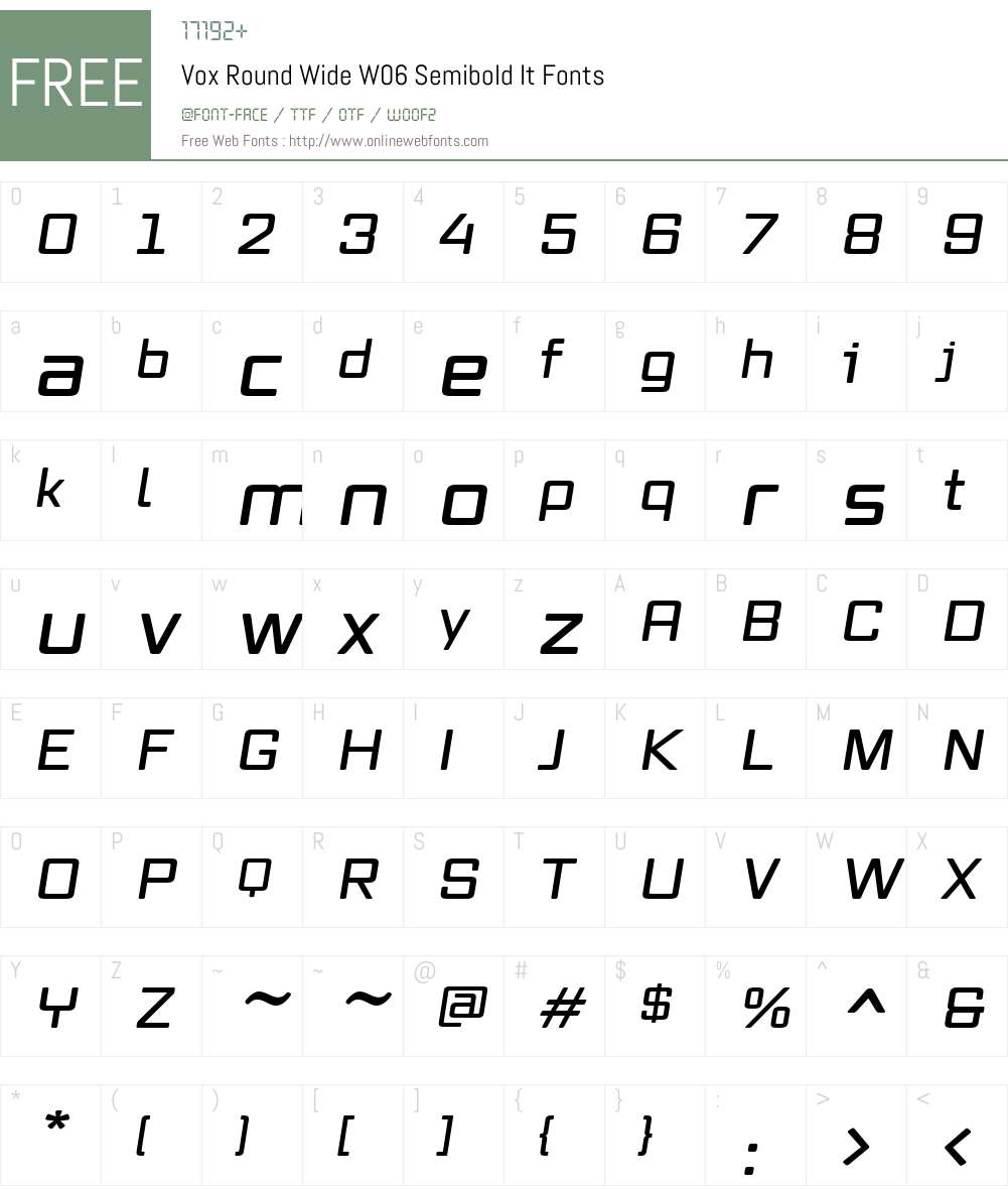 Vox Round Font Screenshots