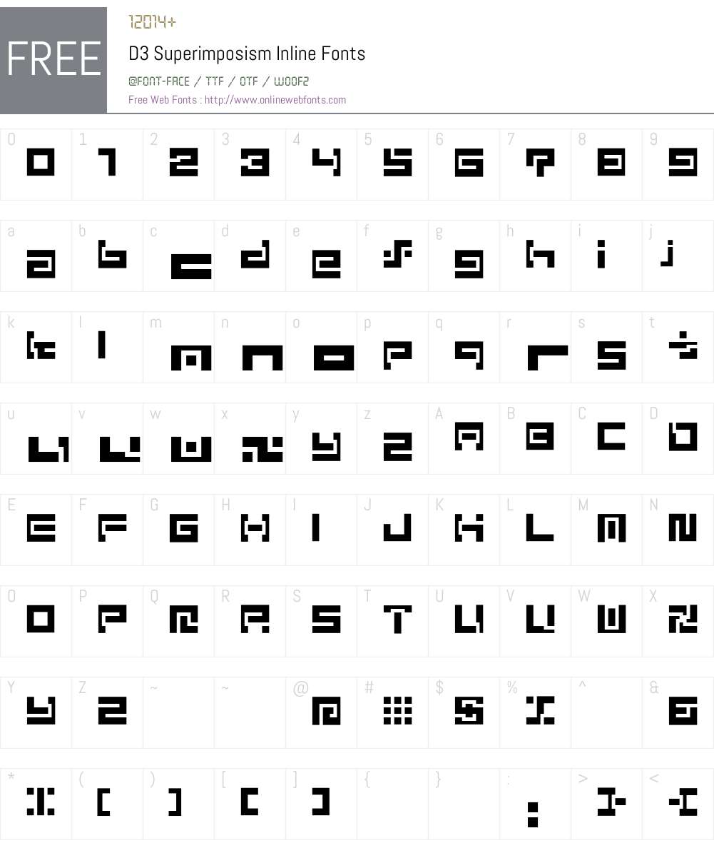 D3 Superimposism Inline Font Screenshots