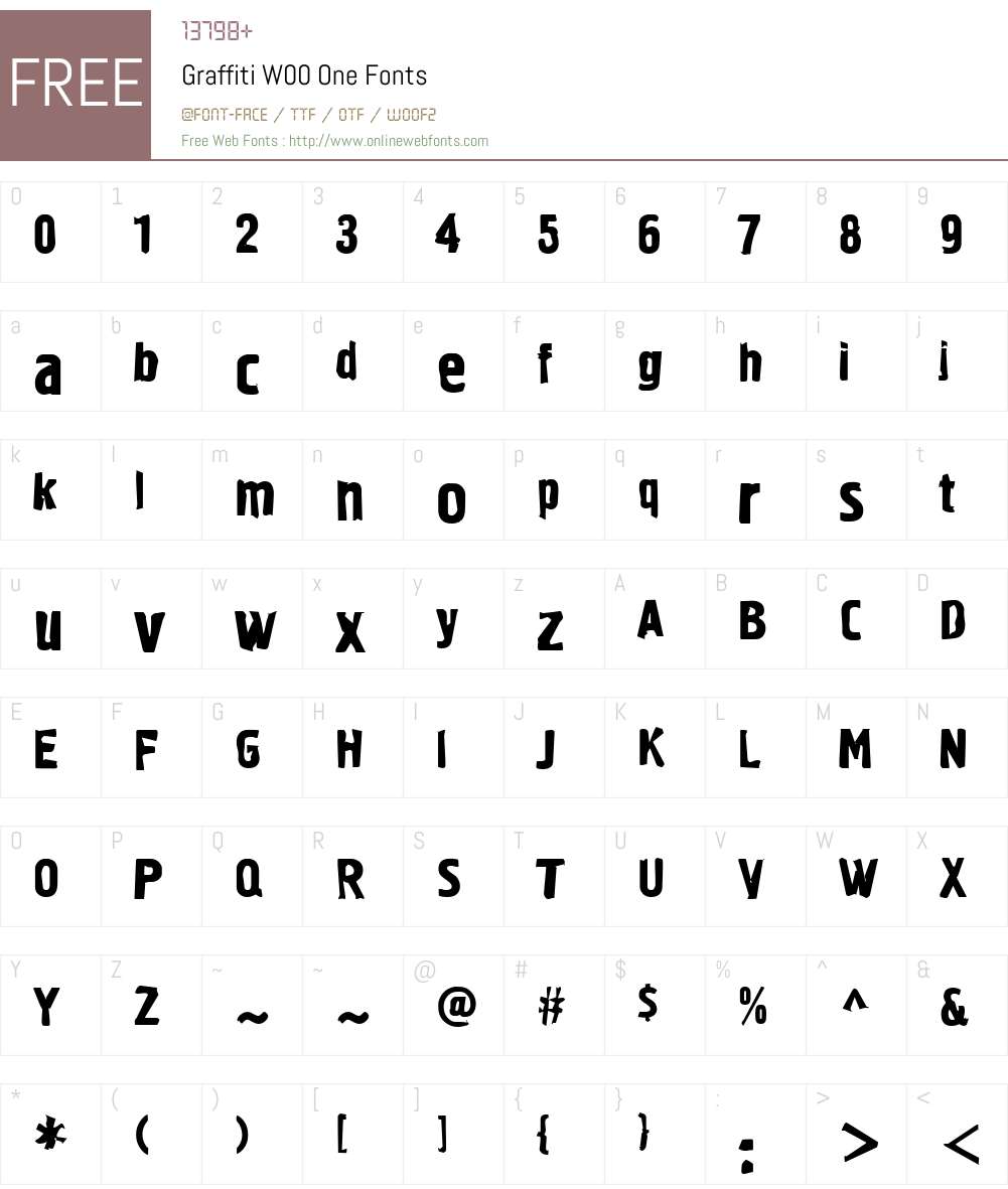 GraffitiW00-One Font Screenshots