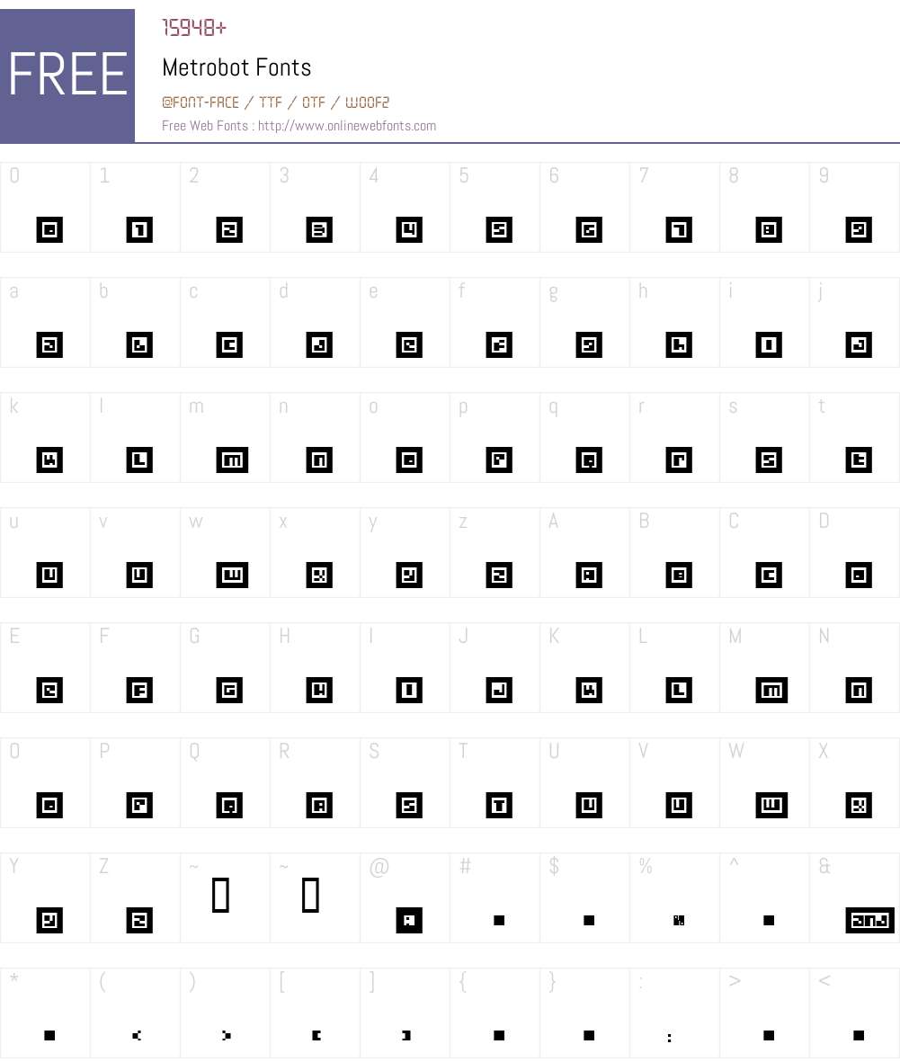 Metrobot Font Screenshots