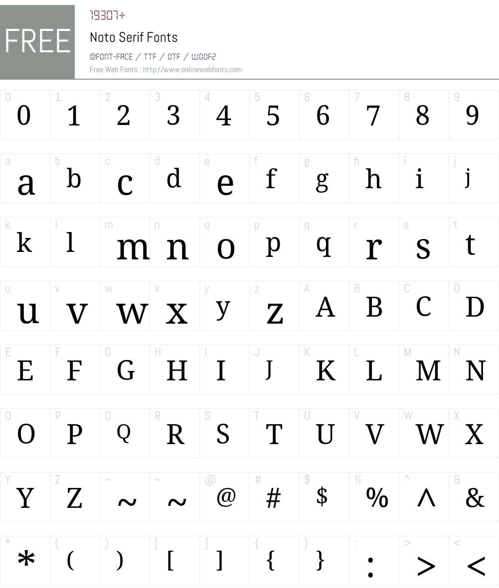 Noto Serif Font Screenshots