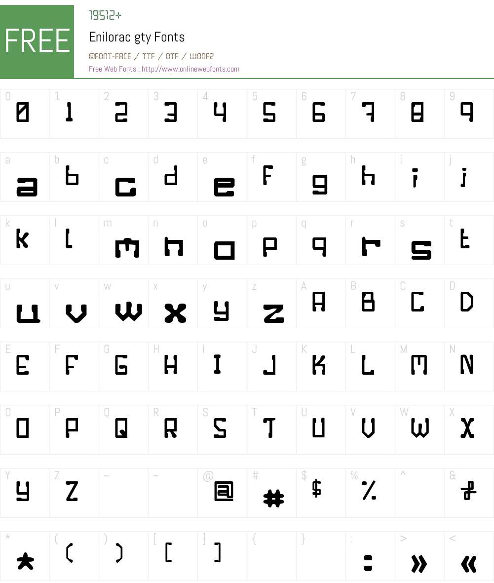 Enilorac gty Font Screenshots