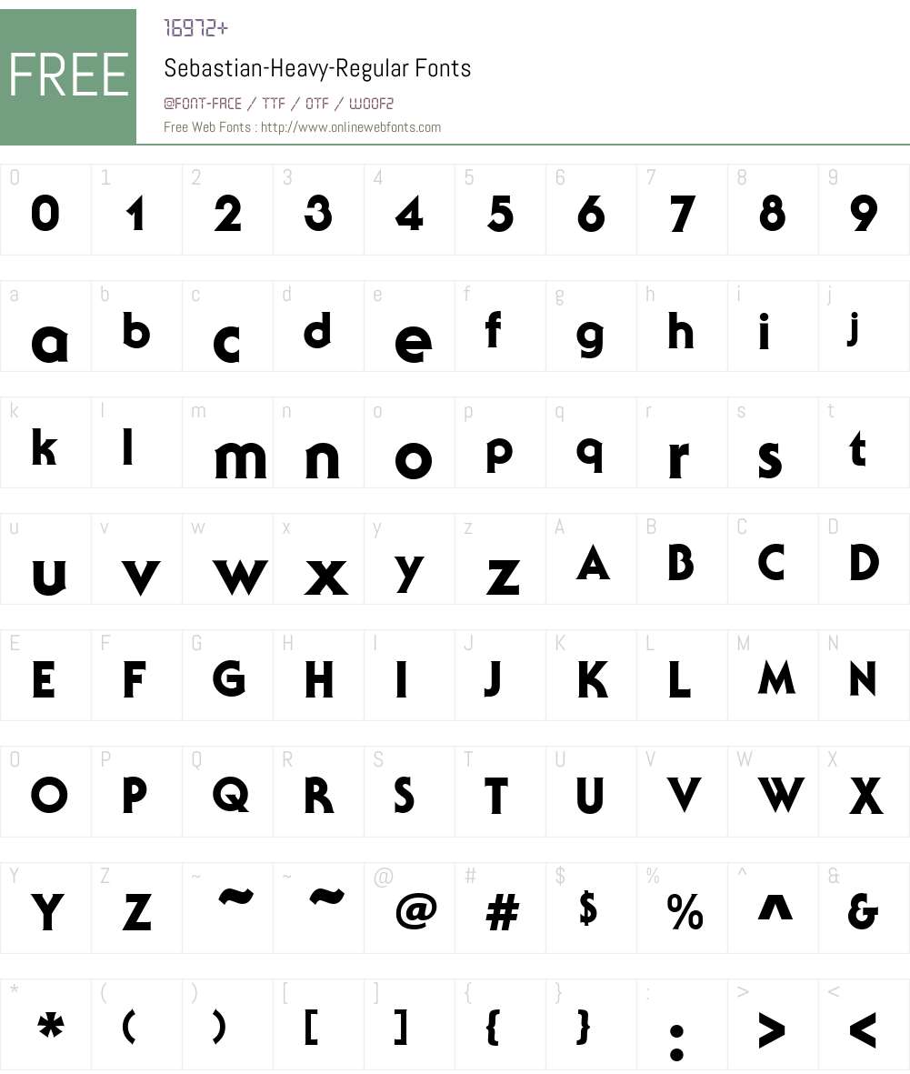 Sebastian-Heavy Font Screenshots