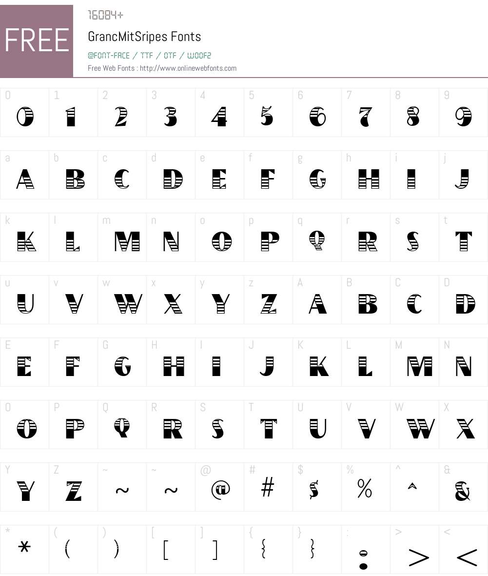 GrancMitSripes Font Screenshots