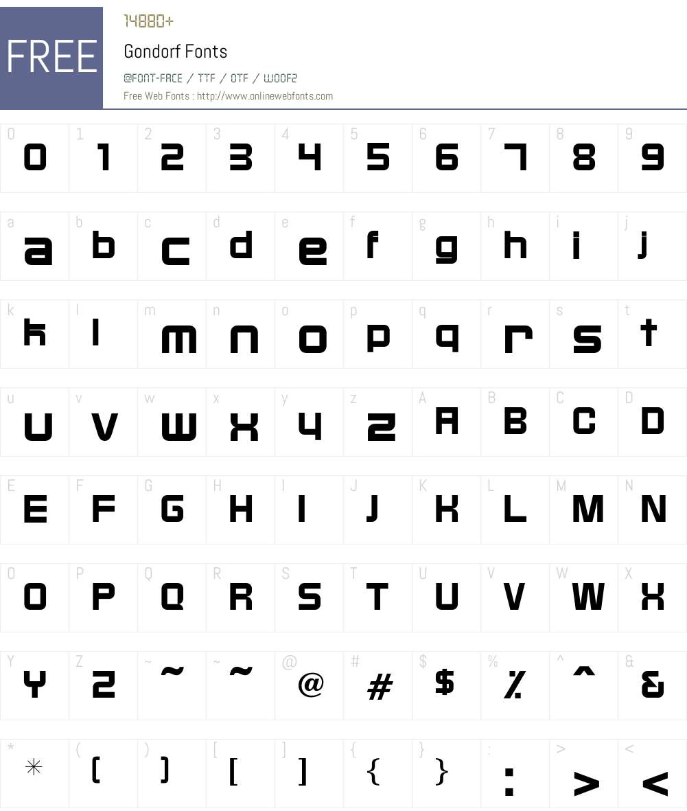Gondorf Font Screenshots
