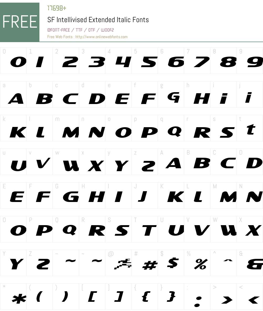 SF Intellivised Extended Font Screenshots