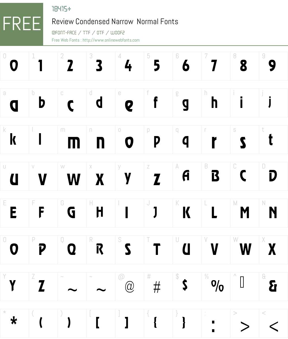 Review Condensed Narrow Font Screenshots