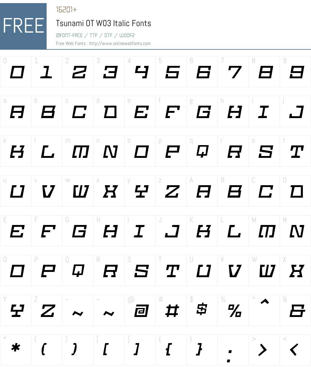 FF Tsunami Font Screenshots