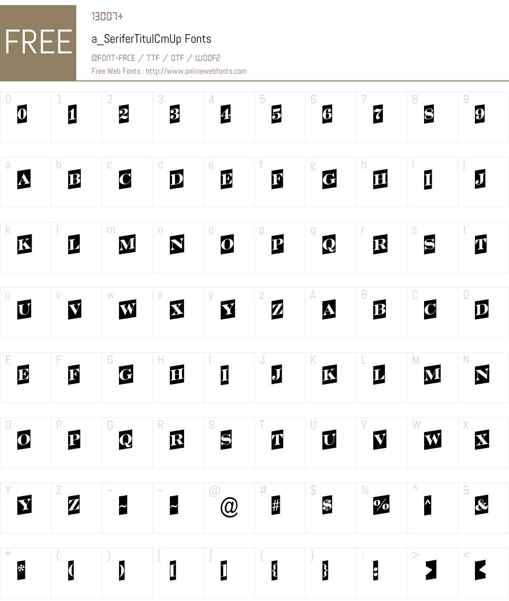 a_SeriferTitulCmUp Font Screenshots
