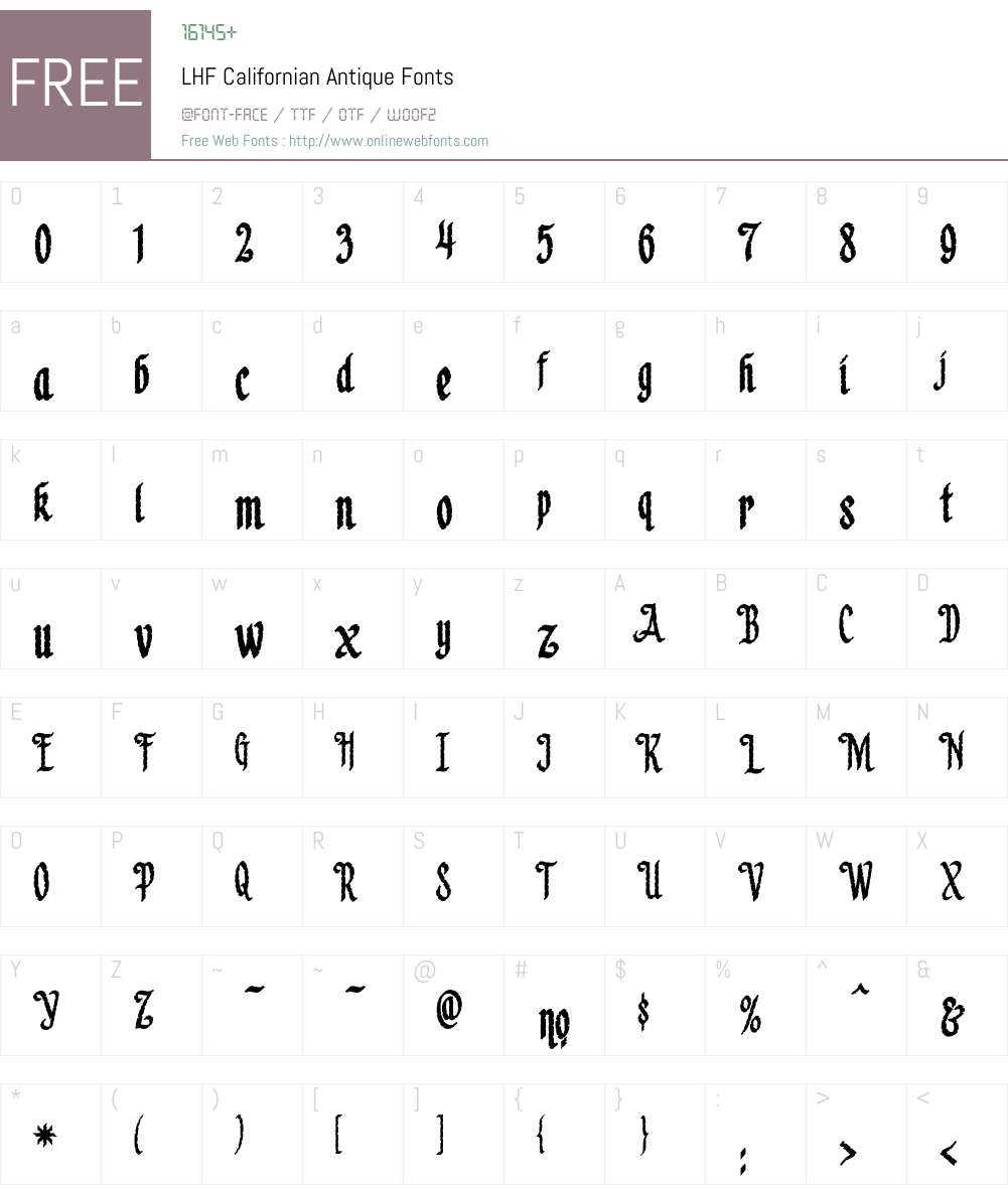 LHF Californian Antique Font Screenshots