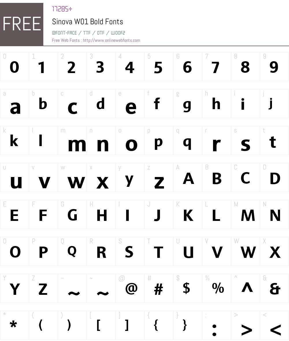 SinovaW01-Bold Font Screenshots