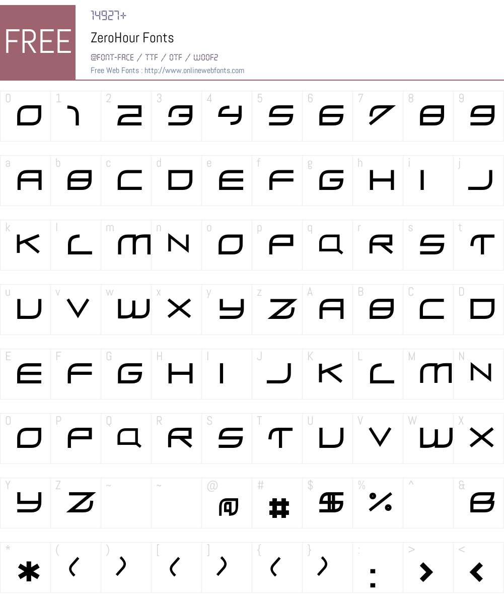 ZeroHour Font Screenshots