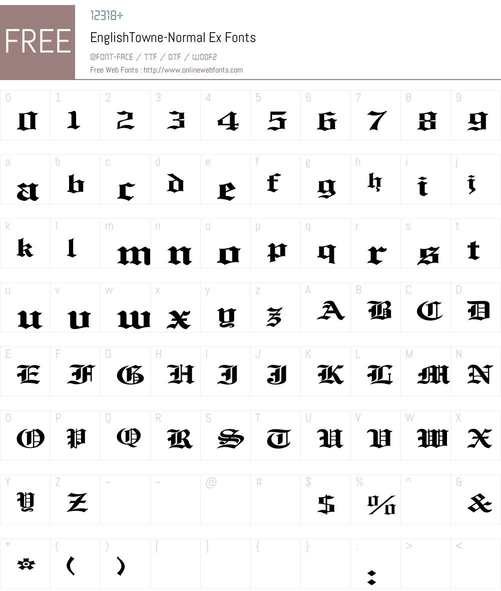 EnglishTowne-Normal Ex Font Screenshots
