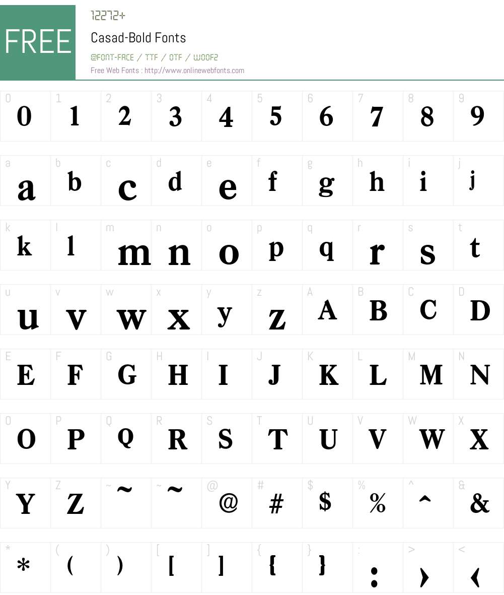 Casad-Bold Font Screenshots
