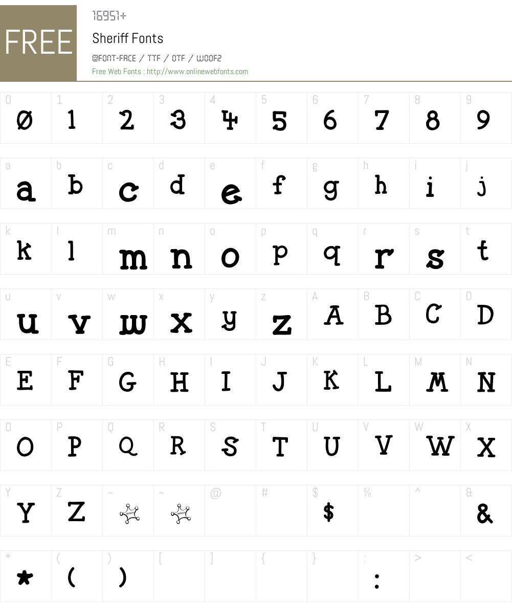 Sheriff Font Screenshots