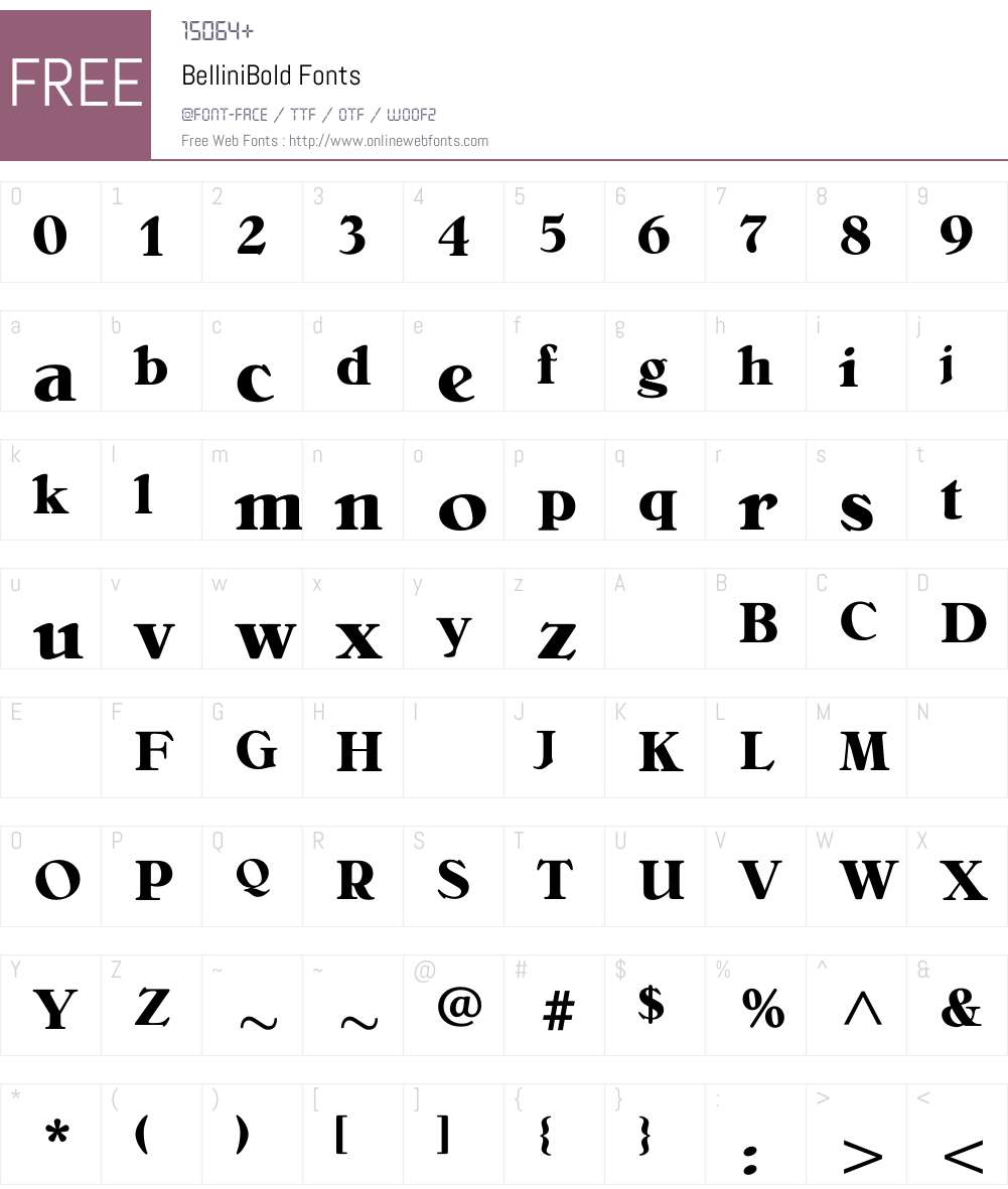BelliniBold Font Screenshots