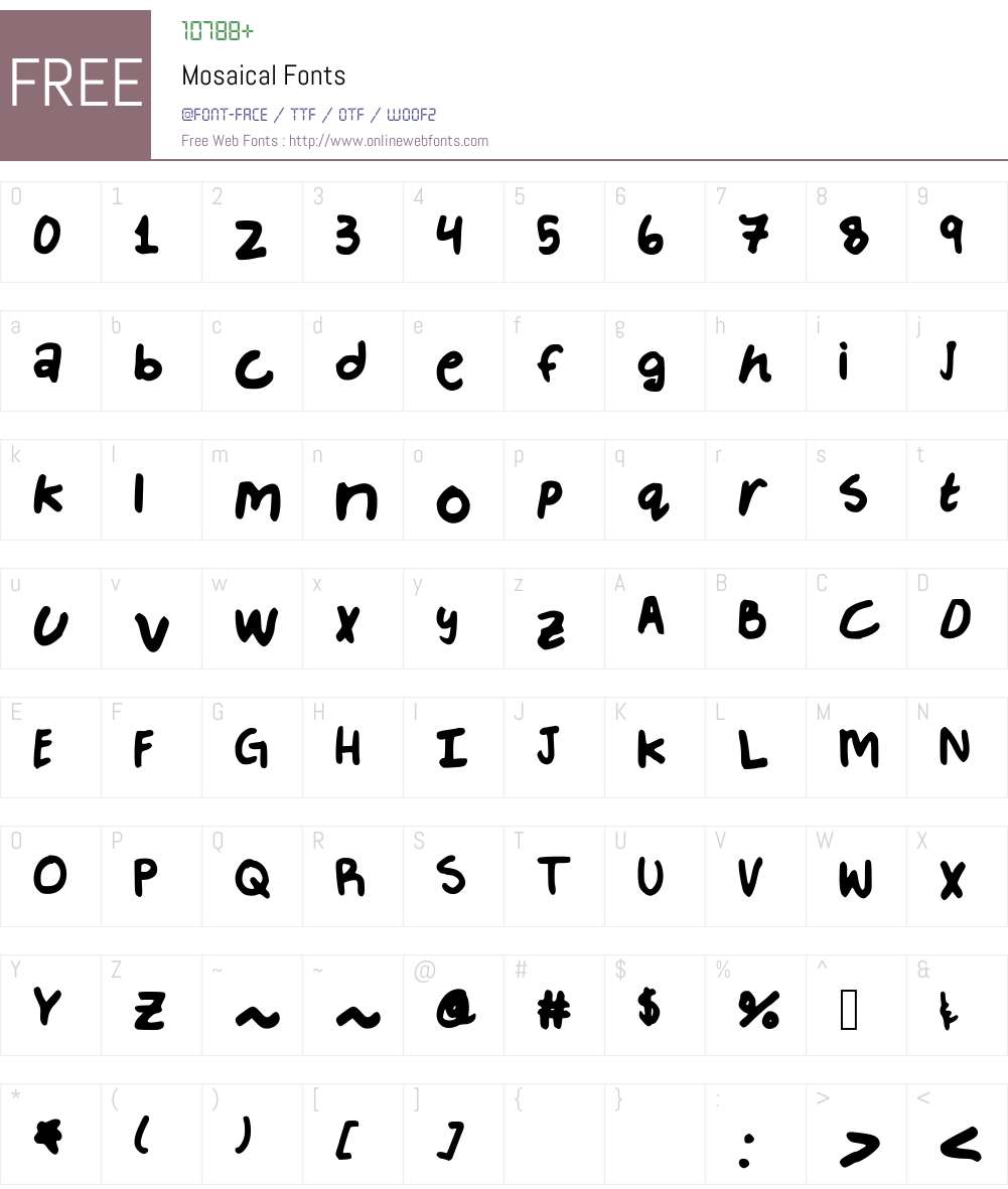 Mosaical Font Screenshots