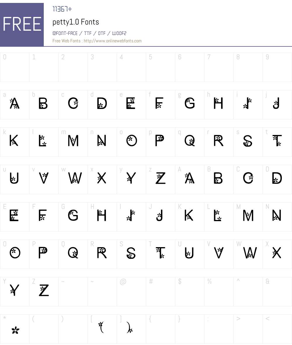 petty1.0 Font Screenshots