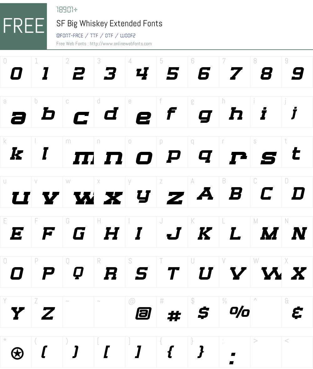 SF Big Whiskey Extended Font Screenshots